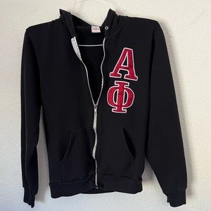 Alpha Phi Zip Up Fleece Hoodie